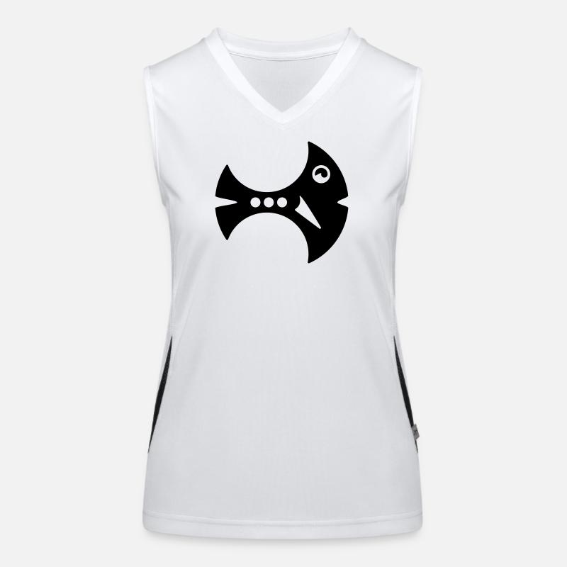 Sickle Fish Illustration Fantasy Fish Women's Functional Contrast Tank Top