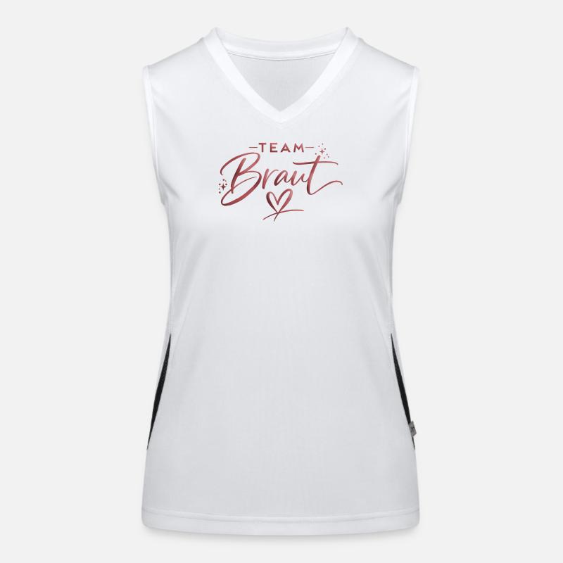 Script de la mariée en équipe avec logo en forme de cœur Débardeur respirant contrasté Femme