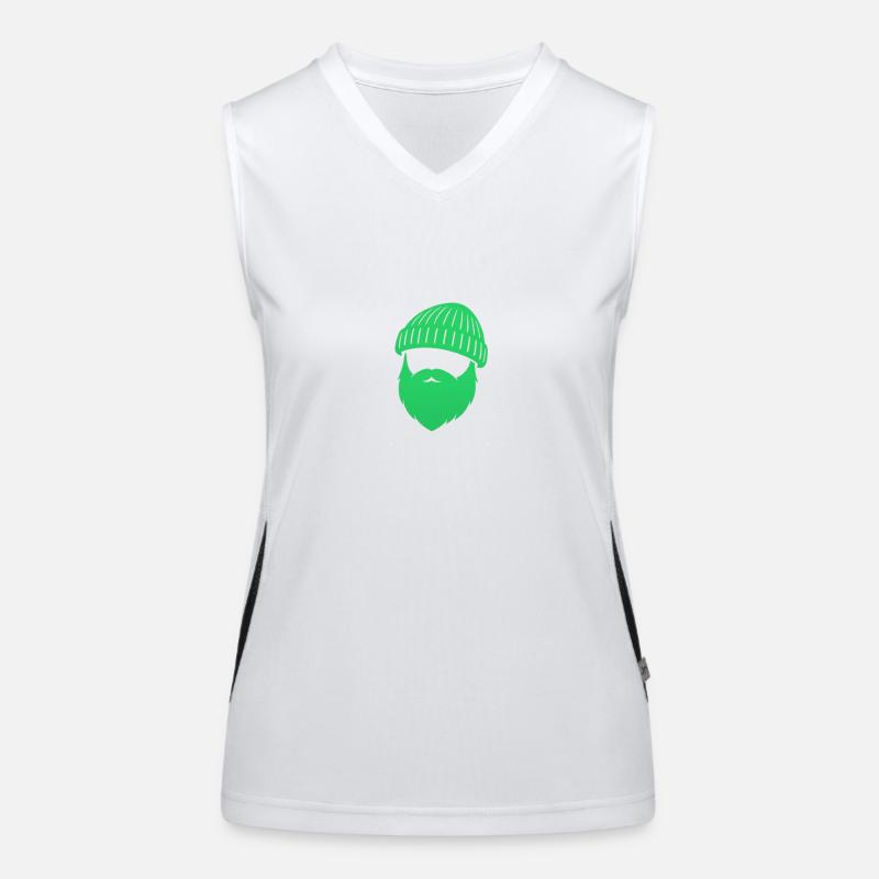 Beanie Bart Design – Maritimer Streetstyle Funktionelles Kontrast-Tank Top für Frauen