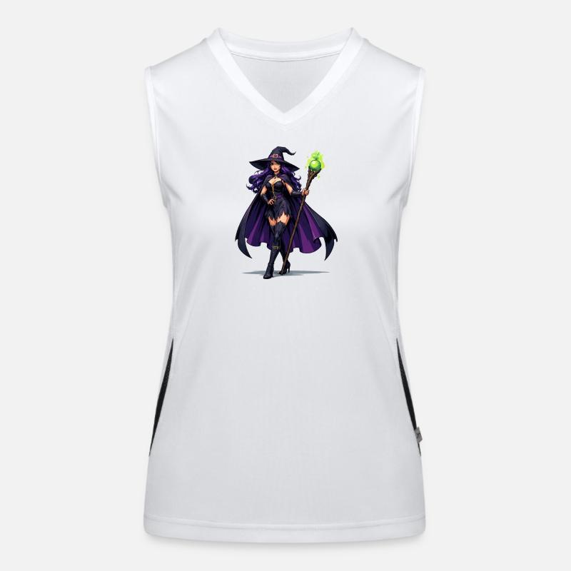 Violette Hexenkunst mit Stab Funktionelles Kontrast-Tank Top für Frauen