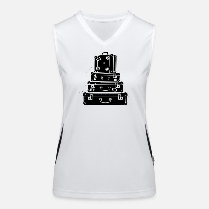 Suitcase Stack Vintage Travel Women's Functional Contrast Tank Top
