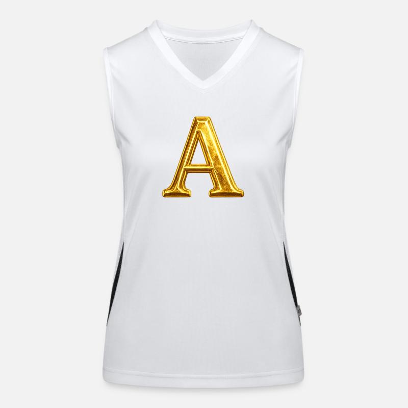 Golden A – Glossy Typography Women's Functional Contrast Tank Top