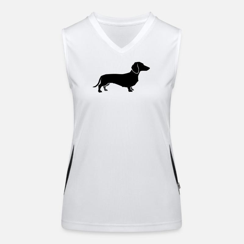 Silhouette du teckel Débardeur respirant contrasté Femme