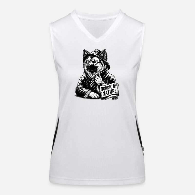 Eurasier | Sailor | Text - Women's Functional Contrast Tank Top - white/black