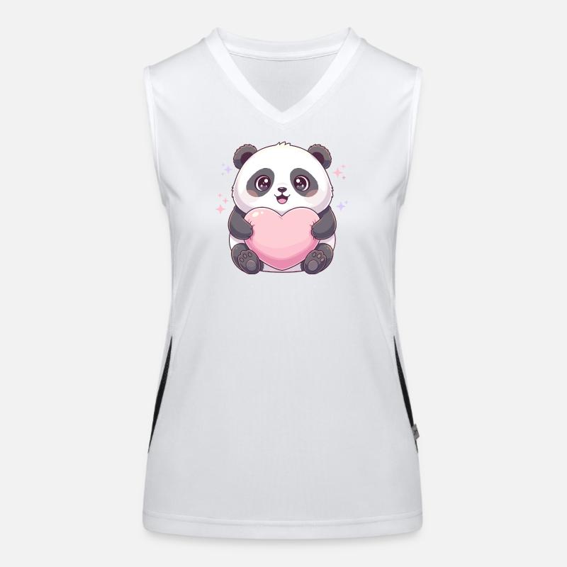 Panda Herzfreund Funktionelles Kontrast-Tank Top für Frauen