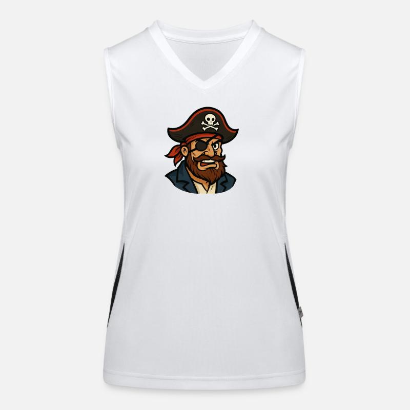 Pirate Captain Eye Patch Women's Functional Contrast Tank Top
