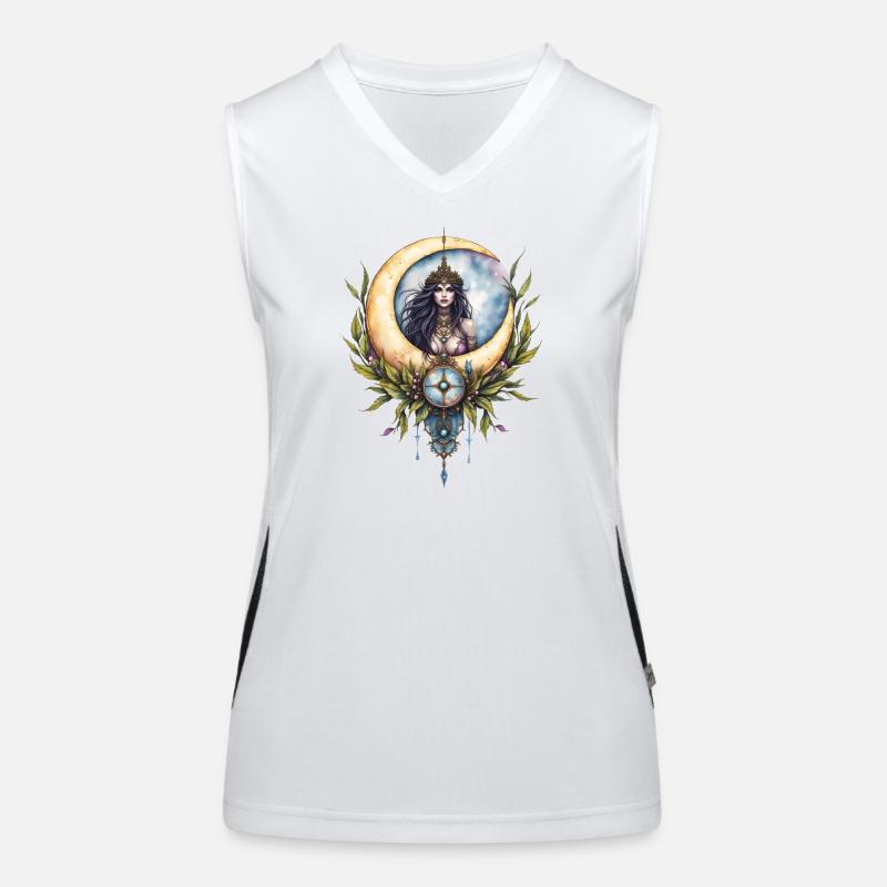 Celestial Queen Moon Women's Functional Contrast Tank Top