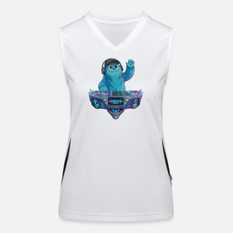 DJ Fluffo - Monster Beats - Fluffonster Design Funktionelles Kontrast-Tank Top für Frauen