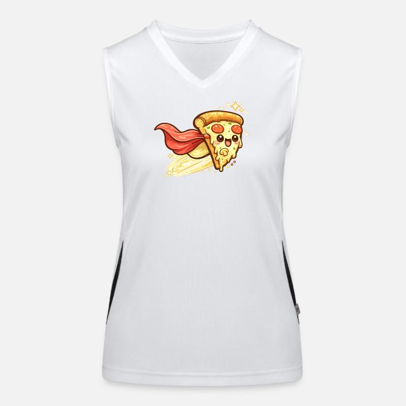 Pizzaheld mit Cape Funktionelles Kontrast-Tank Top für Frauen