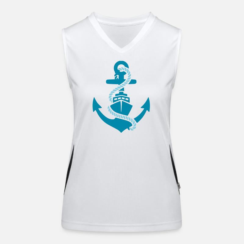 Anker Schiff Boot Maritim Funktionelles Kontrast-Tank Top für Frauen
