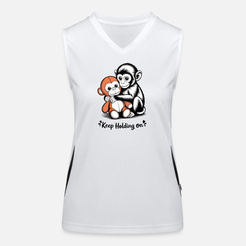 Monkey Hug Keeps Holding On Women's Functional Contrast Tank Top