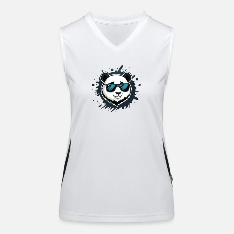 Panda Blue Graffiti-Brille Funktionelles Kontrast-Tank Top für Frauen