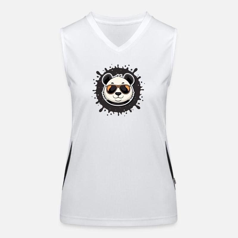 Panda Chic Gläser oranger Spritzer Funktionelles Kontrast-Tank Top für Frauen