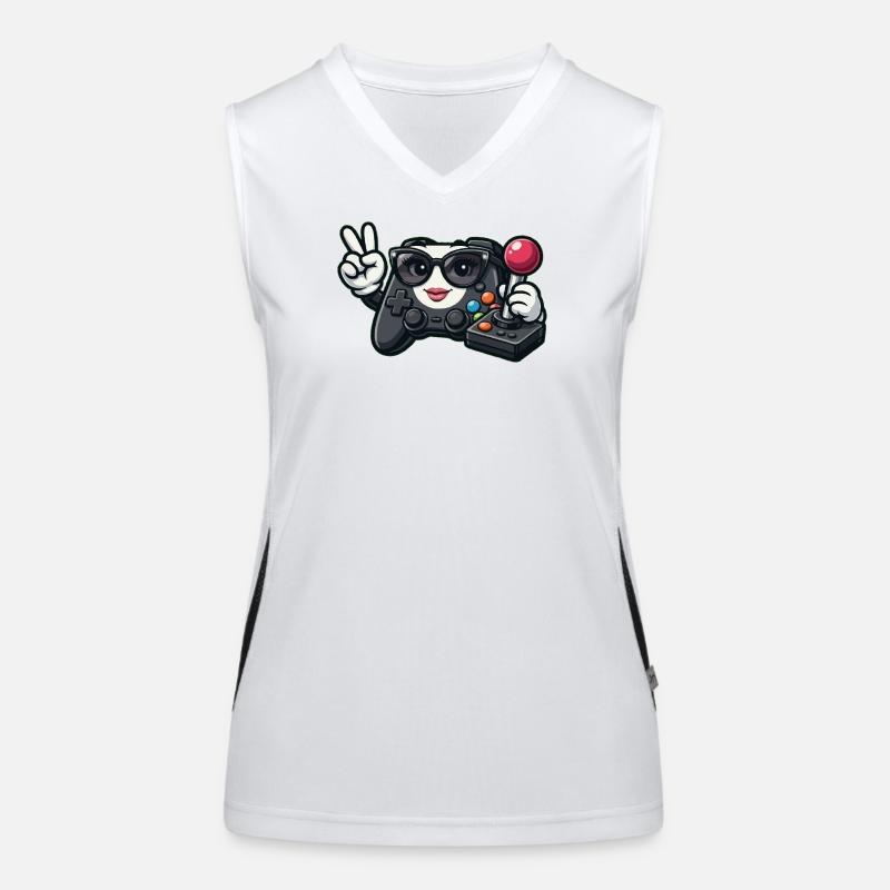 Kawaii-Spielcontroller-Friedenszeichen Funktionelles Kontrast-Tank Top für Frauen