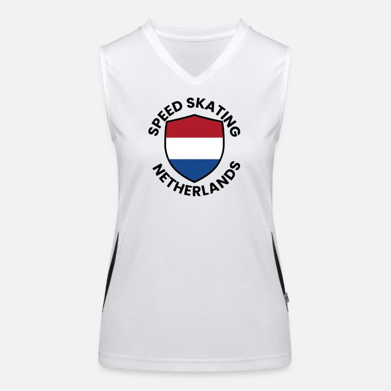 Speedskate Netherlands Shield Funktionelles Kontrast-Tank Top für Frauen
