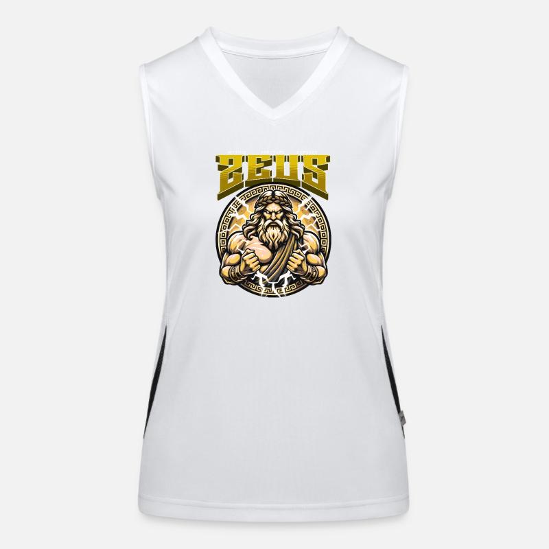 Zeus Kraft: Mythisches Blitzbild Funktionelles Kontrast-Tank Top für Frauen