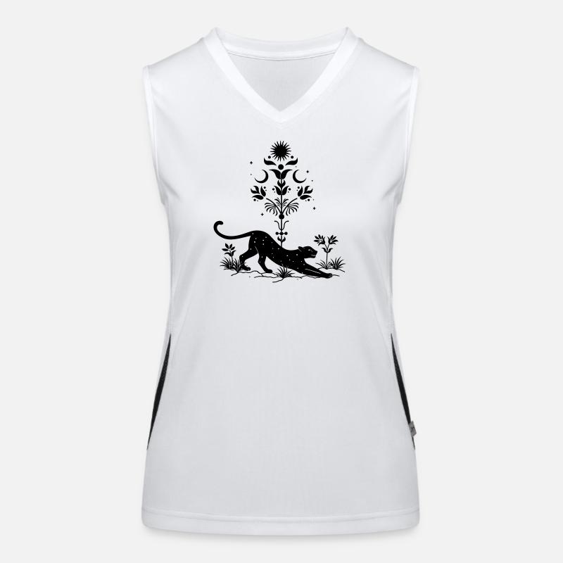Cosmic Leopard Boho Funktionelles Kontrast-Tank Top für Frauen