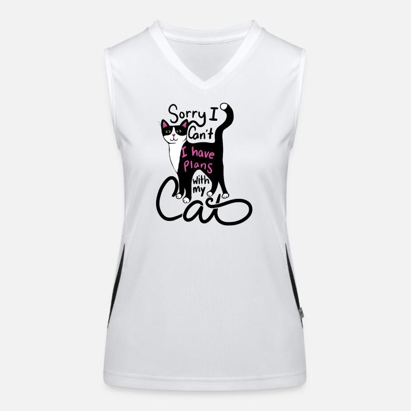 I Have Plans Cat Graphic Women's Functional Contrast Tank Top