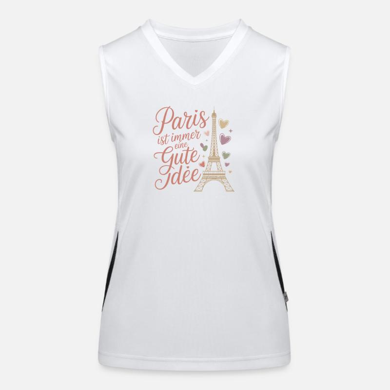  Paris Ist Immer Eine Gute Idee Eiffelturm Herzen Funktionelles Kontrast-Tank Top für Frauen
