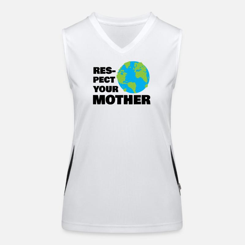 Respectez votre planète mère Globe : Art de conscience écologique Débardeur respirant contrasté Femme