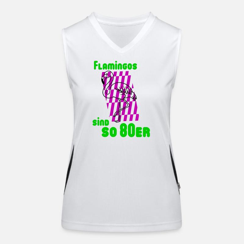Flamingos 80er Funktionelles Kontrast-Tank Top für Frauen