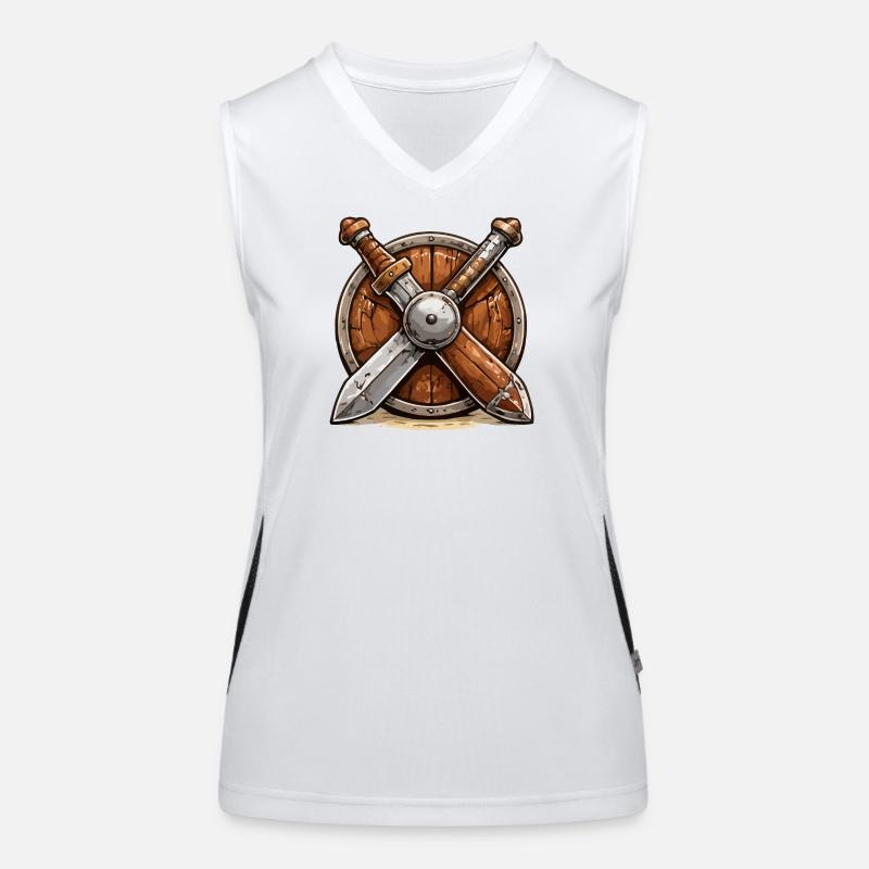 Schild und Schwerter Wikinger Funktionelles Kontrast-Tank Top für Frauen