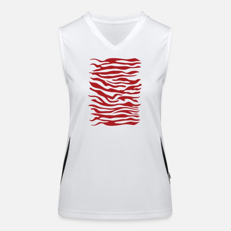 Zebra Pattern Red Women's Functional Contrast Tank Top