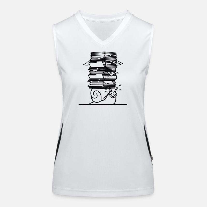 Snail Paper Stack Office Outline Women's Functional Contrast Tank Top
