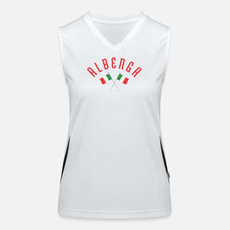 Albenga Italian Flag Crest Women's Functional Contrast Tank Top