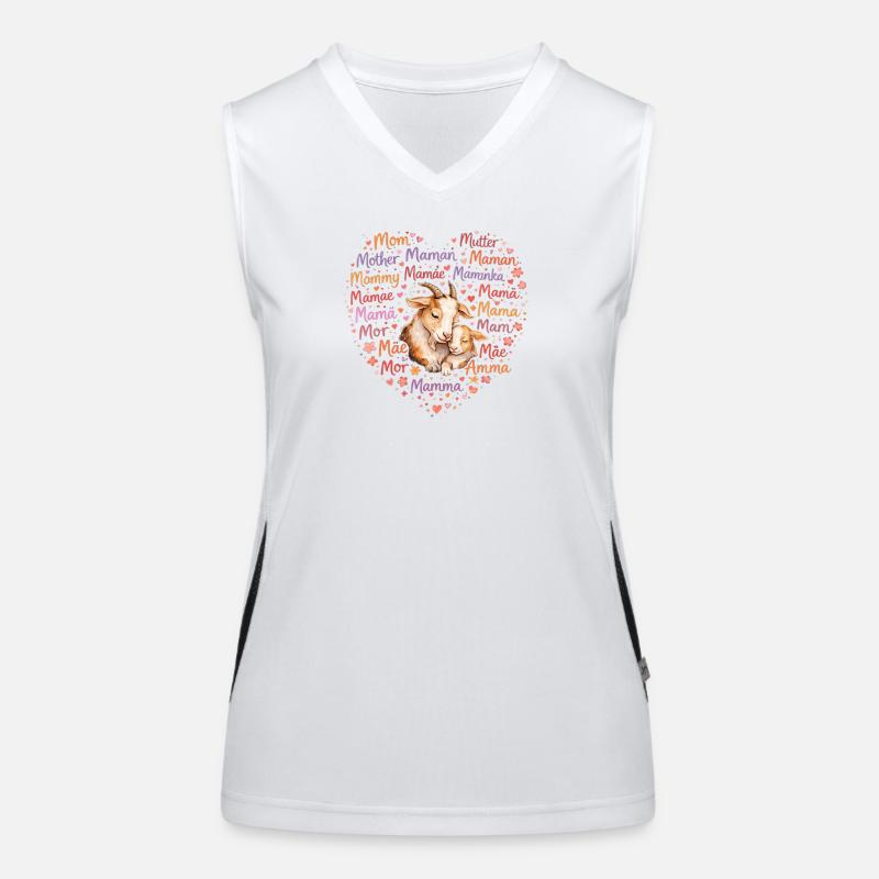 Ziegen Mama Herz – Muttertag Geschenk Ziege Funktionelles Kontrast-Tank Top für Frauen