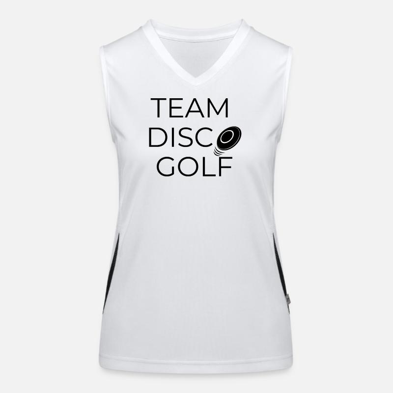 Team Disco Golf - Design mit Scheibe Funktionelles Kontrast-Tank Top für Frauen