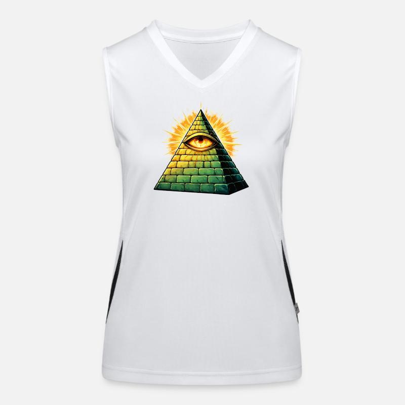 illuminati-pyramide Funktionelles Kontrast-Tank Top für Frauen