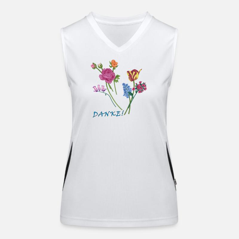 Danke mit einem Blumenstrauß  Funktionelles Kontrast-Tank Top für Frauen