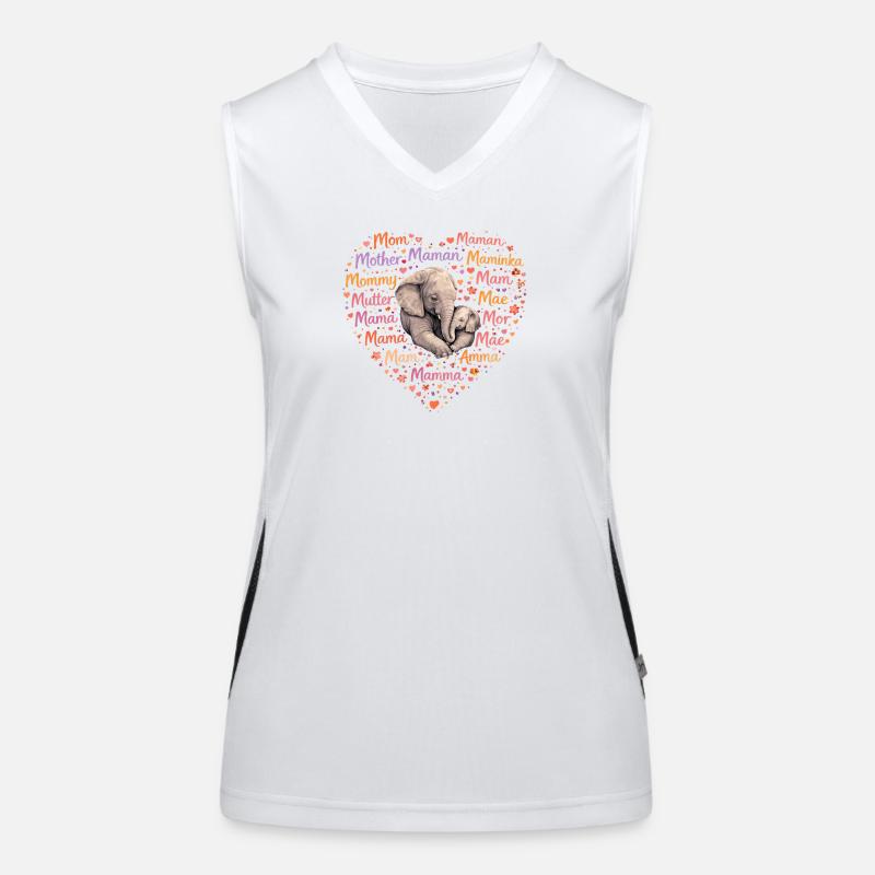 Elefant Mama Herz – Muttertag Geschenk Funktionelles Kontrast-Tank Top für Frauen