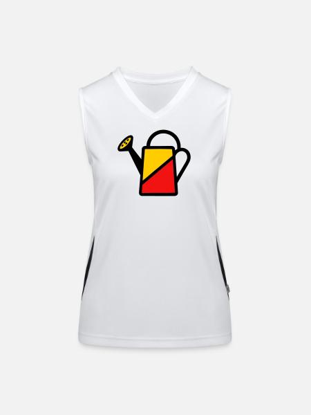 Two-tone watering can tool vegetable gardener - Women's Functional Contrast Tank Top - white/black - Front
