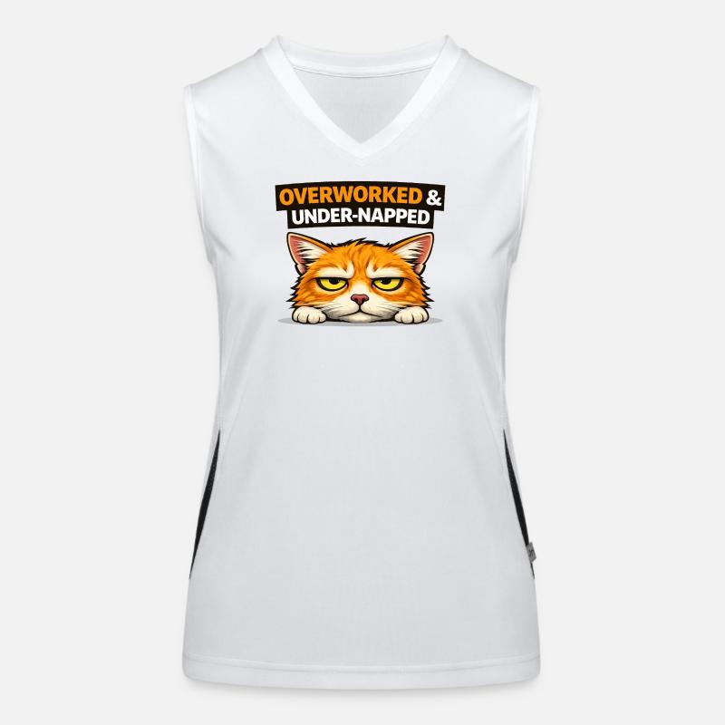 Overworked & Under Napped Women's Functional Contrast Tank Top