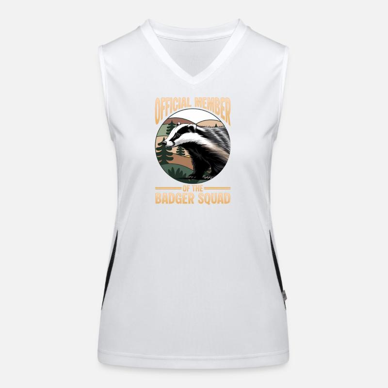 Funny Animal Badger Women's Functional Contrast Tank Top