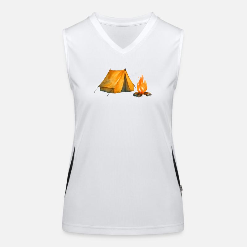 Camp Adventure Tent & Fire Women's Functional Contrast Tank Top