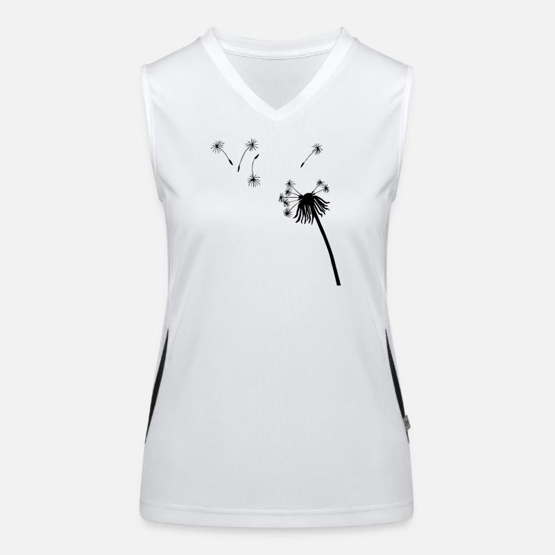 Silhouette Seeding Dandelion Women's Functional Contrast Tank Top