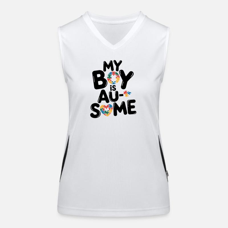 Rainbow Puzzle Heart Circle Autism Awareness Women's Functional Contrast Tank Top