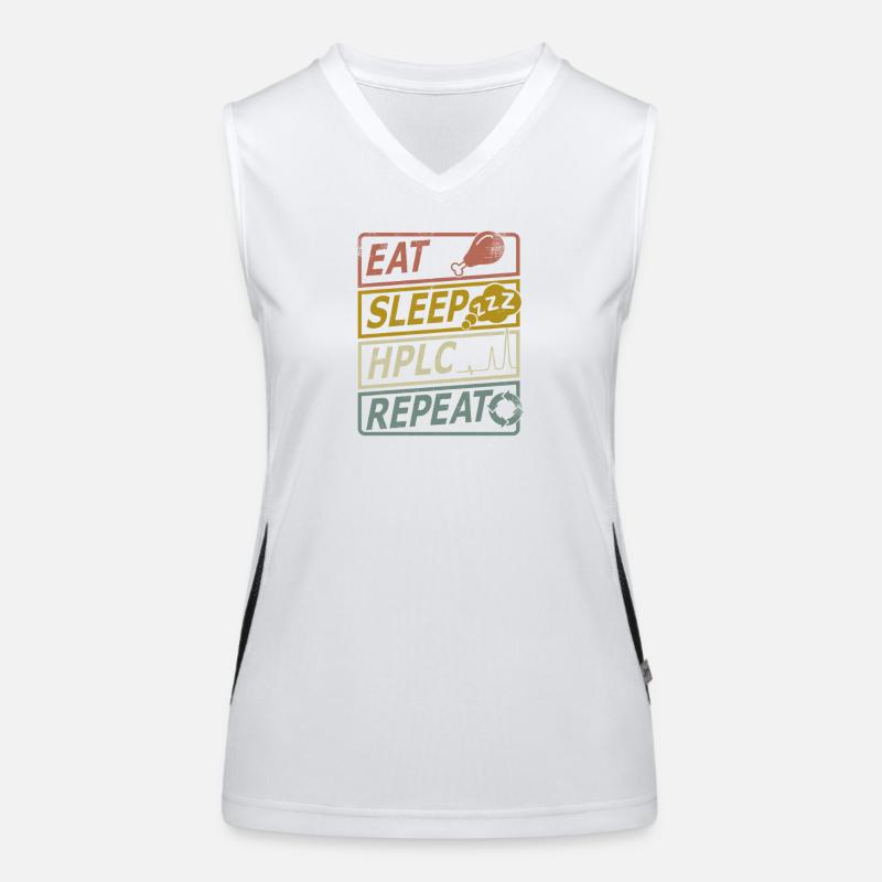 HPLC Performance Chromatography Retro Sleep Repeat Funktionelles Kontrast-Tank Top für Frauen