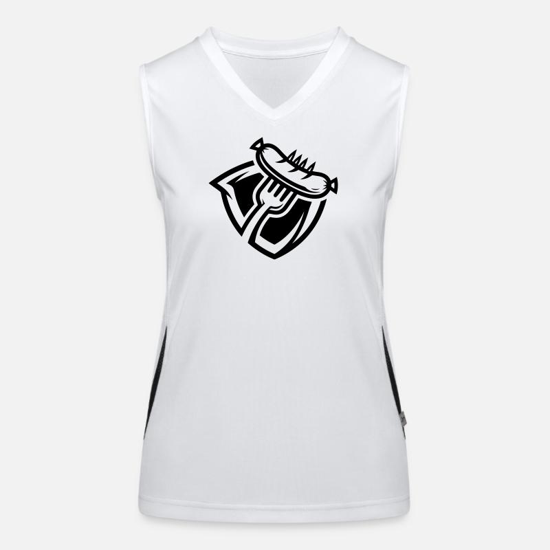 Wurst Gabel Funktionelles Kontrast-Tank Top für Frauen