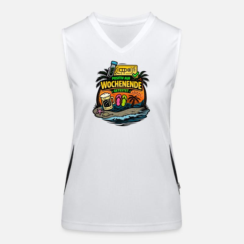 Positiv auf Wochenende getestet Lustiger Spruch Funktionelles Kontrast-Tank Top für Frauen