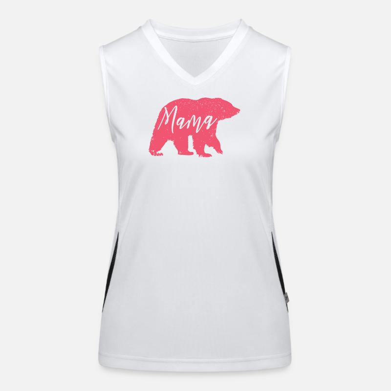 Mama Bär Pink – Süßes Muttertag Geschenk Funktionelles Kontrast-Tank Top für Frauen