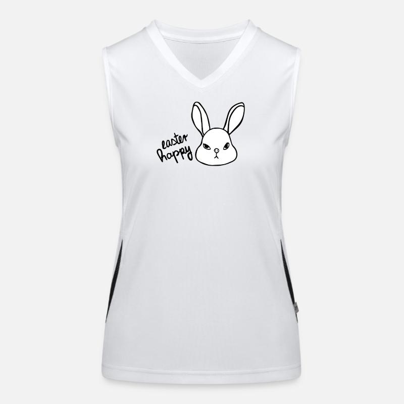 Sarcastic Easter Bunny - Easter Happy Bunny - Women's Functional Contrast Tank Top - white/black