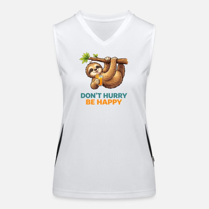 Relaxing Sloth Don’t Hurry Women's Functional Contrast Tank Top