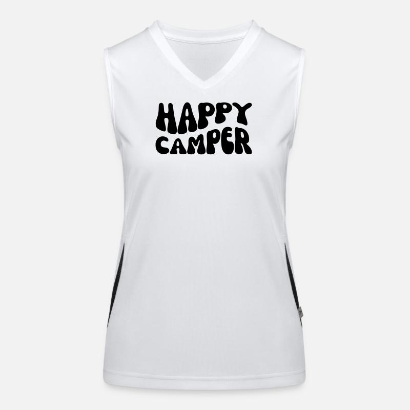Happy Camper Funktionelles Kontrast-Tank Top für Frauen
