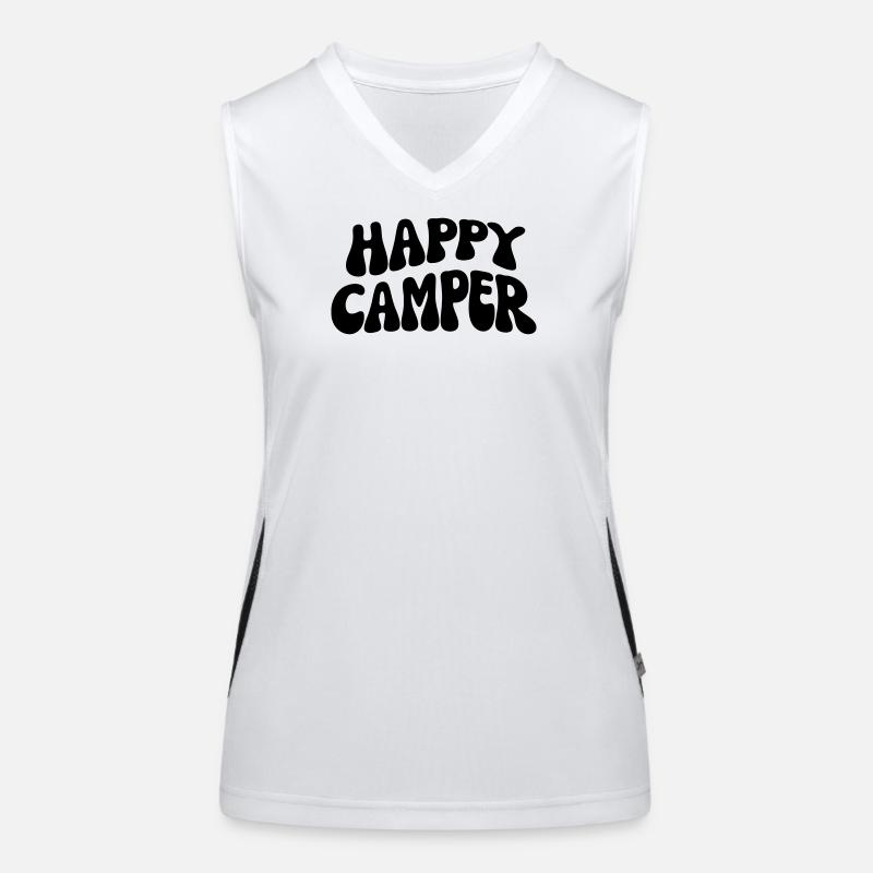 Happy Camper Funktionelles Kontrast-Tank Top für Frauen