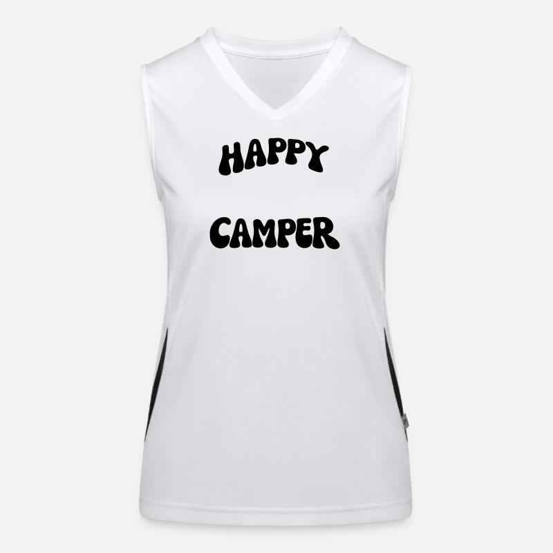 Happy Camper Funktionelles Kontrast-Tank Top für Frauen