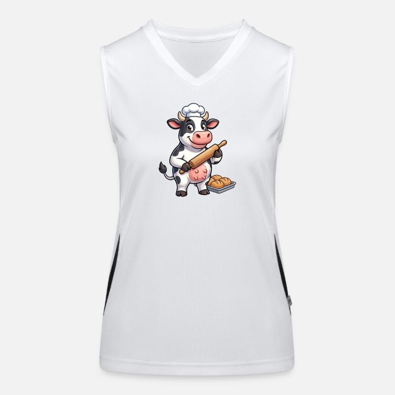 Cow Dough Roll Master Women's Functional Contrast Tank Top